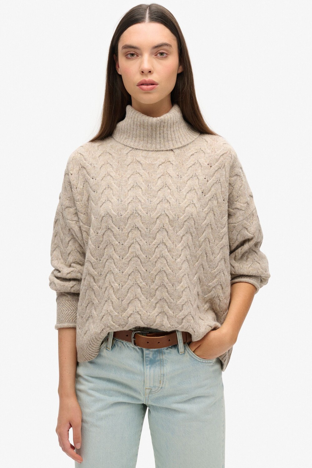 Кабельный джампер с рулоном Superdry, бежевый
Кабельный джампер с рулоном Superdry, бежевый