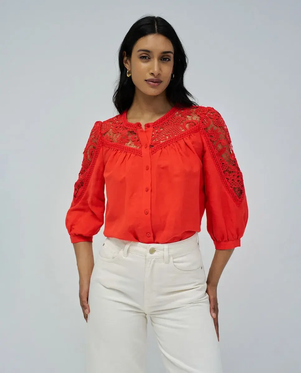 Женская льняная рубашка с кружевом Salsa Jeans, красный
Женская льняная рубашка с кружевом Salsa Jeans, красный