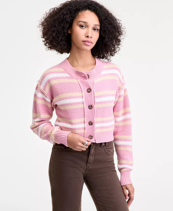 Женский кардиган в полоску лилового цвета с пуговицами спереди Free People, розовый
Женский кардиган в полоску лилового цвета с пуговицами спереди Free People, розовый