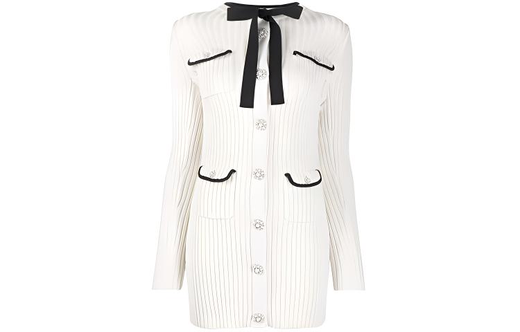 Женское платье с длинными рукавами цвета слоновой кости Self-portrait 
Женское платье с длинными рукавами цвета слоновой кости Self-portrait