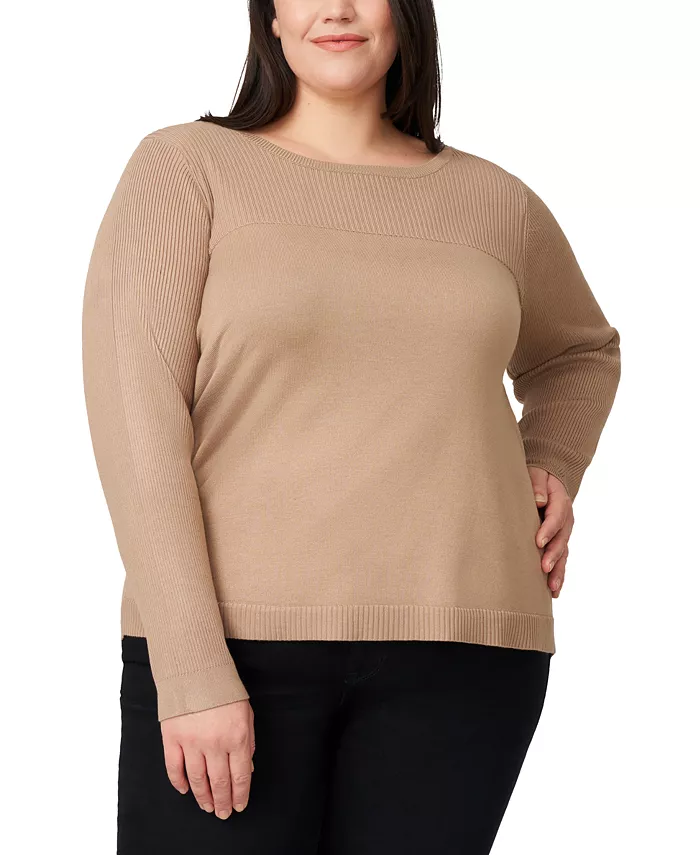 Свитер-пуловер больших размеров с ребристой кокеткой Melissa Paige, коричневый/бежевый
Свитер-пуловер больших размеров с ребристой кокеткой Melissa Paige, коричневый/бежевый