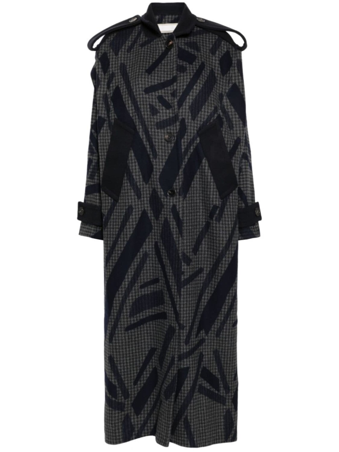 Litkovskaya шерстяной тренч с геометрическим принтом, серый
Litkovskaya шерстяной тренч с геометрическим принтом, серый