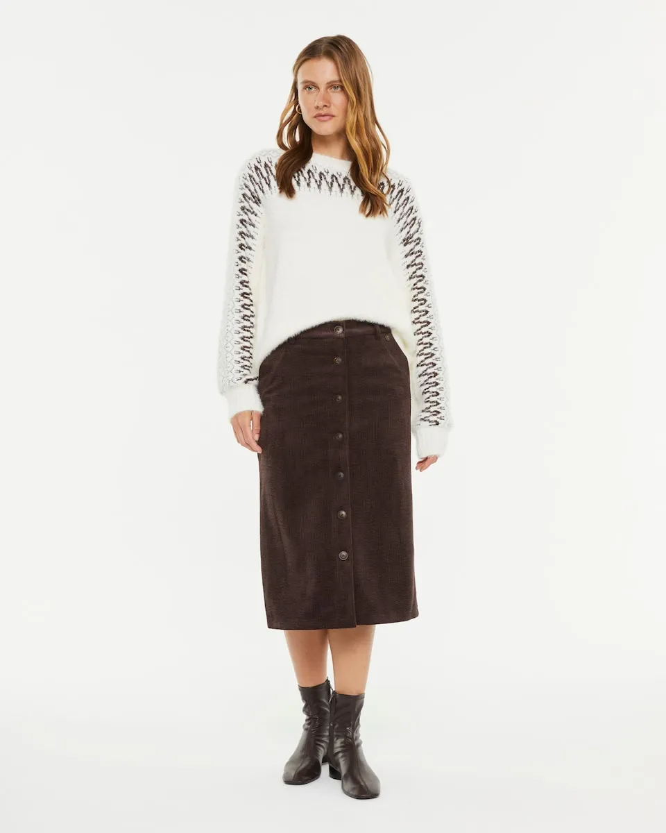 Миди-юбка из вельвета с центральной застежкой на пуговицы Paz Torras, коричневый
Миди-юбка из вельвета с центральной застежкой на пуговицы Paz Torras, коричневый