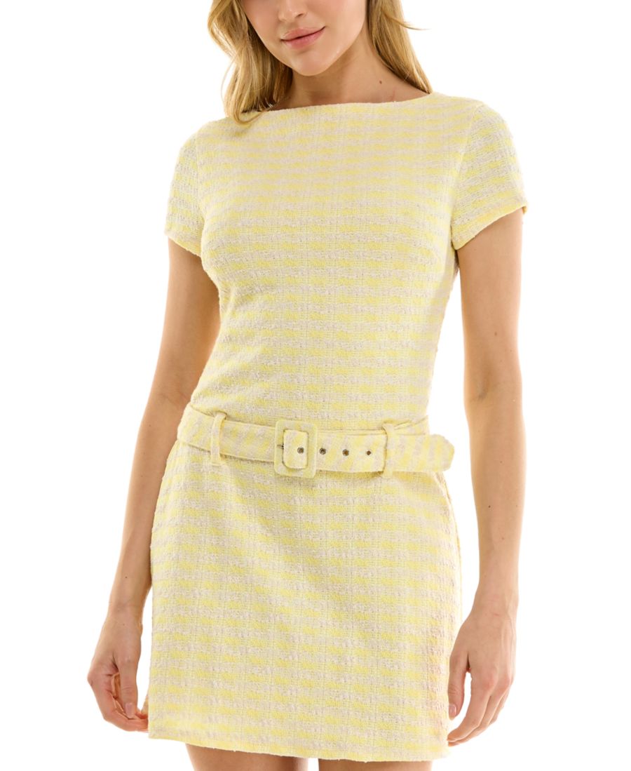 Мини-платье из букле с поясом для подростков B Darlin, Yellow
Мини-платье из букле с поясом для подростков B Darlin, Yellow