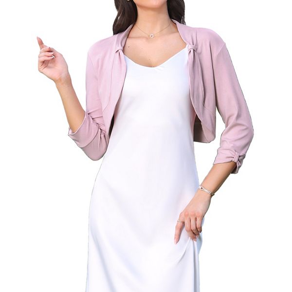 Кроп-кардиган для женщин с рукавом 3/4, плиссированным и открытой передней частью, элегантный вязаный болеро Inspire Chic
Кроп-кардиган для женщин с рукавом 3/4, плиссированным и открытой передней частью, элегантный вязаный болеро Inspire Chic