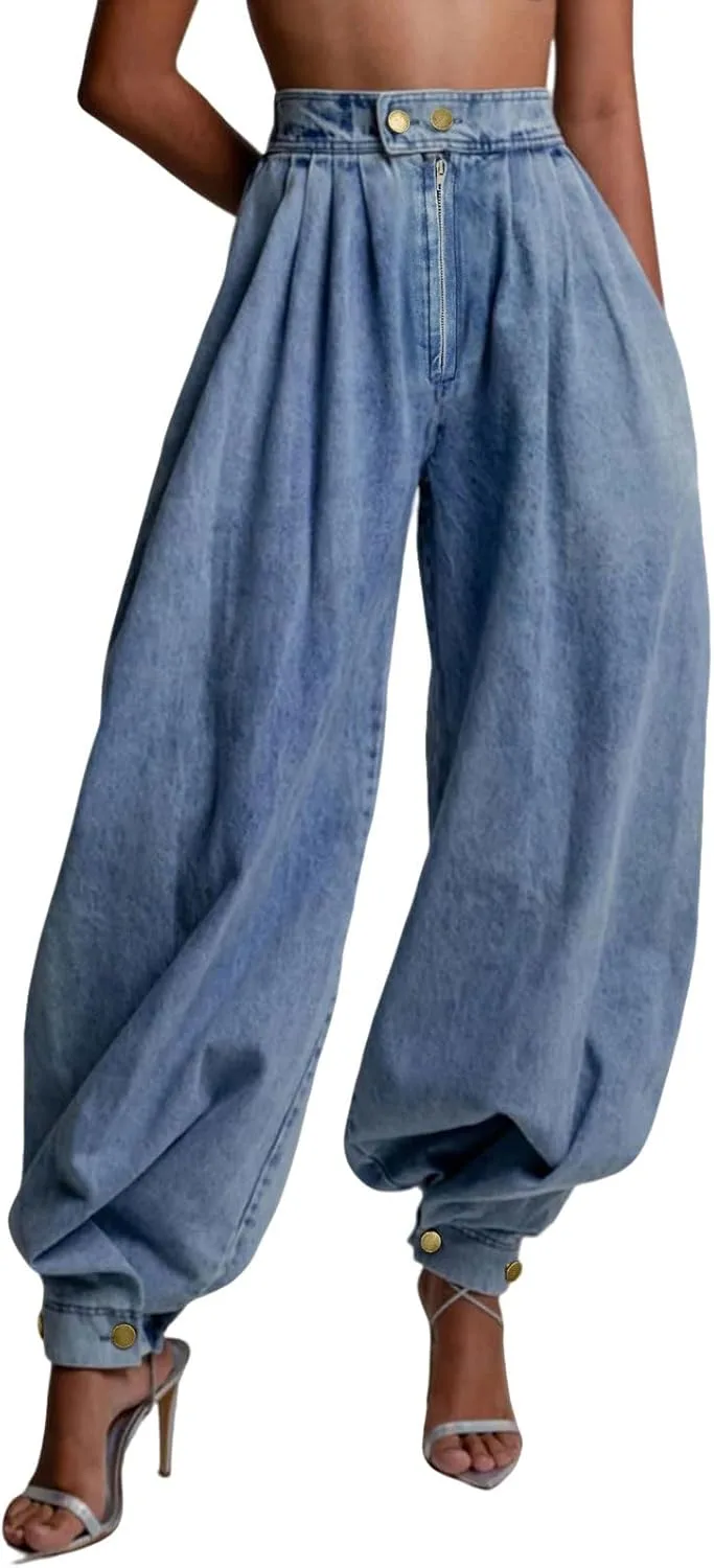 Женские джинсы Y2k Baggy Harem Boyfriend Wide Leg Balloon с молнией и плиссировкой chouyatou
Женские джинсы Y2k Baggy Harem Boyfriend Wide Leg Balloon с молнией и плиссировкой chouyatou