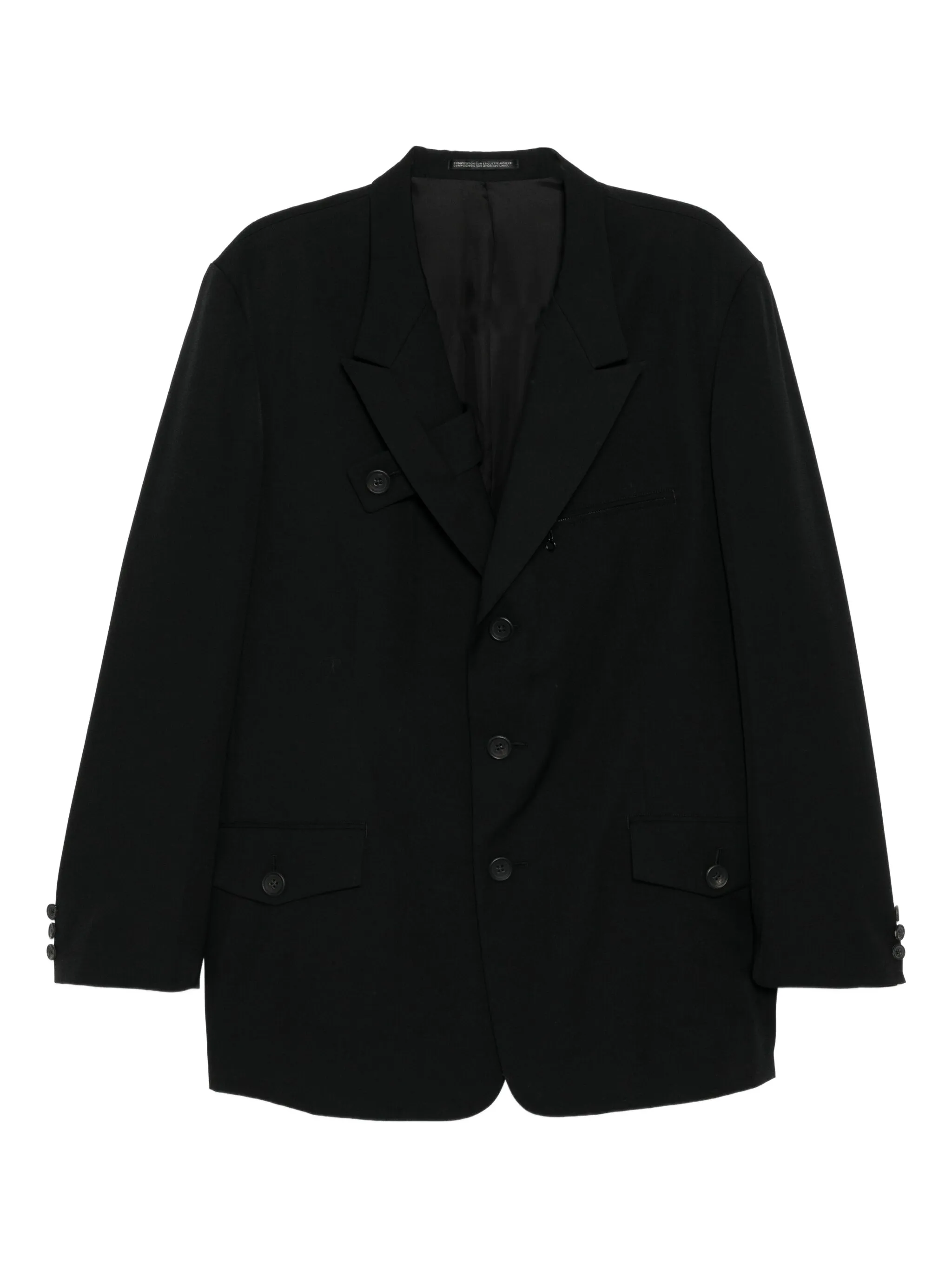 Однобортный пиджак Yohji Yamamoto, черный
Однобортный пиджак Yohji Yamamoto, черный