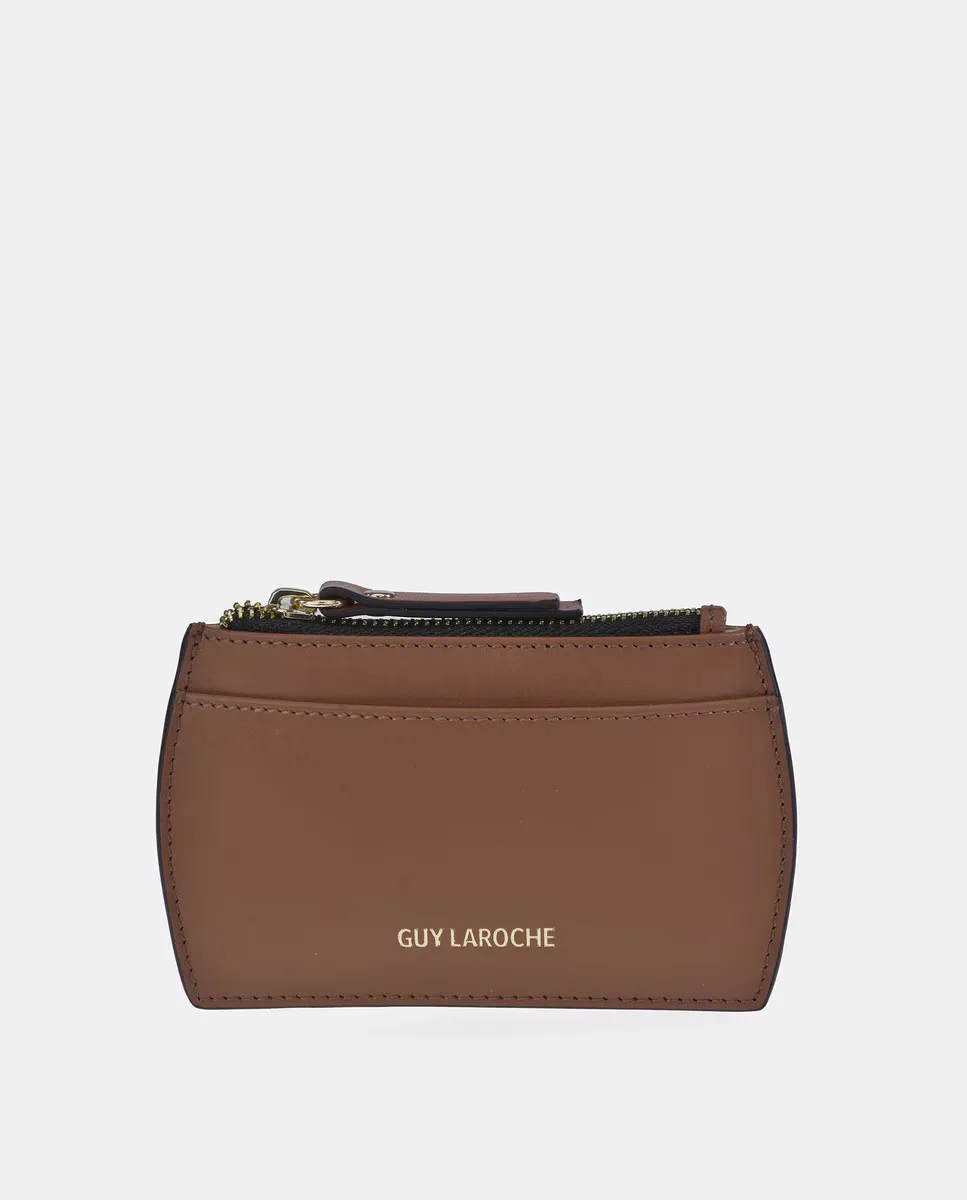 Кожаный держатель карт на молнии Guy Laroche, светло-коричневый
Кожаный держатель карт на молнии Guy Laroche, светло-коричневый