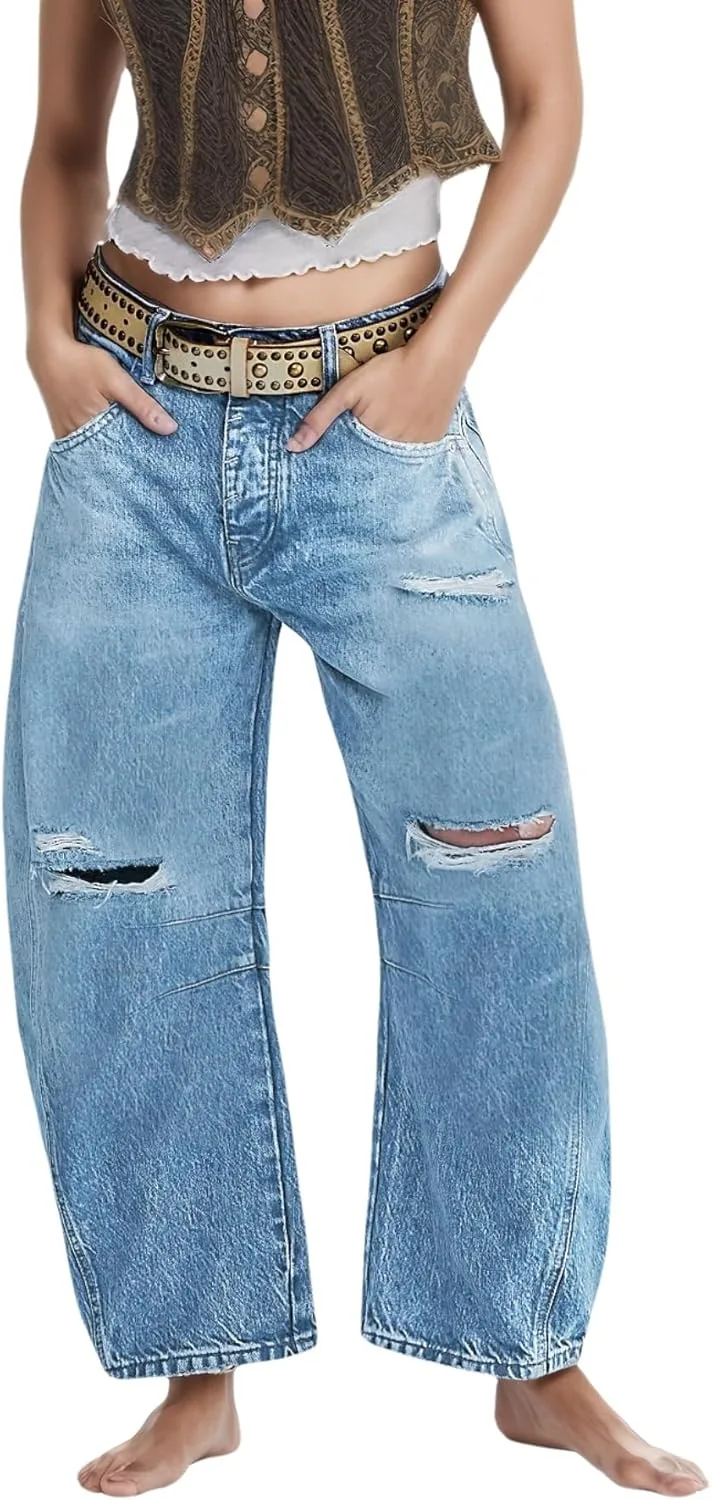 Джинсы женские distressed low rise baggy ripped barrel boyfriend LifeShe
Джинсы женские distressed low rise baggy ripped barrel boyfriend LifeShe