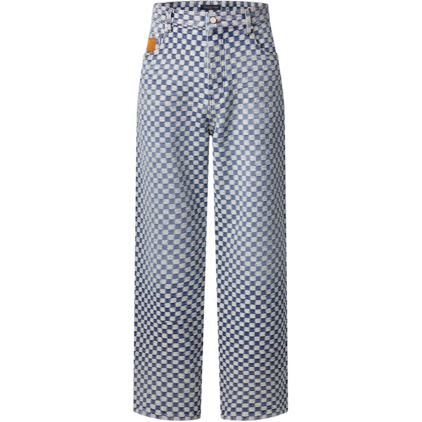 Джинсы Damier с широкими штанинами LOUIS VUITTON, синий/белый
Джинсы Damier с широкими штанинами LOUIS VUITTON, синий/белый