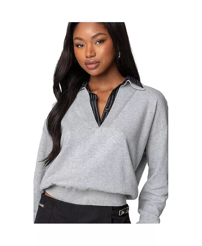 Женский свитер Rue с двойным воротником Edikted, серый
Женский свитер Rue с двойным воротником Edikted, серый