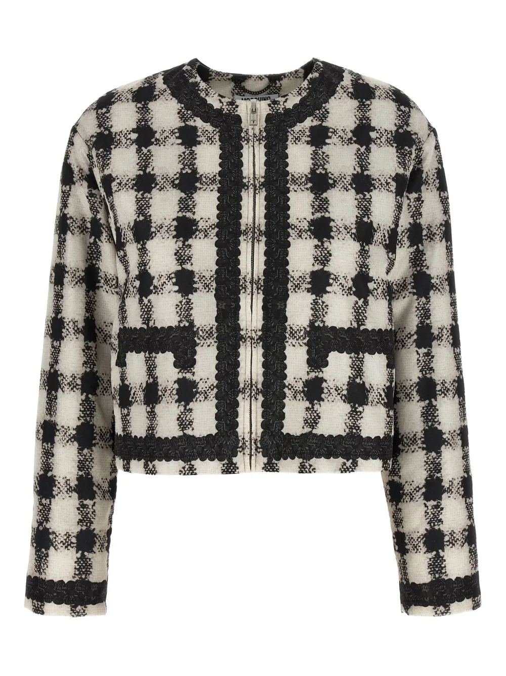 Жакет в клетку с кружевной отделкой Moschino, черный
Жакет в клетку с кружевной отделкой Moschino, черный