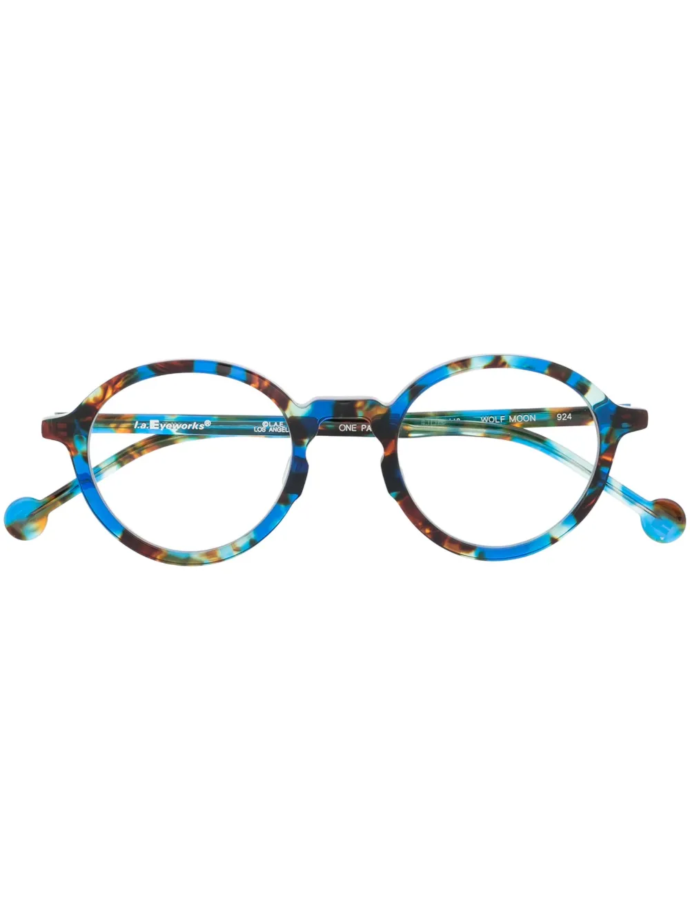 Очки в круглой оправе черепаховой расцветки L.A. Eyeworks, синий
Очки в круглой оправе черепаховой расцветки L.A. Eyeworks, синий