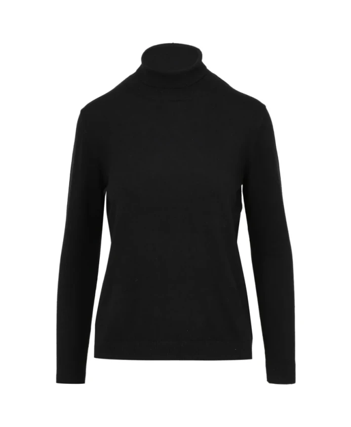 Черный свитер с высоким воротником из гладкой вязки Weekend Max Mara, черный
Черный свитер с высоким воротником из гладкой вязки Weekend Max Mara, черный