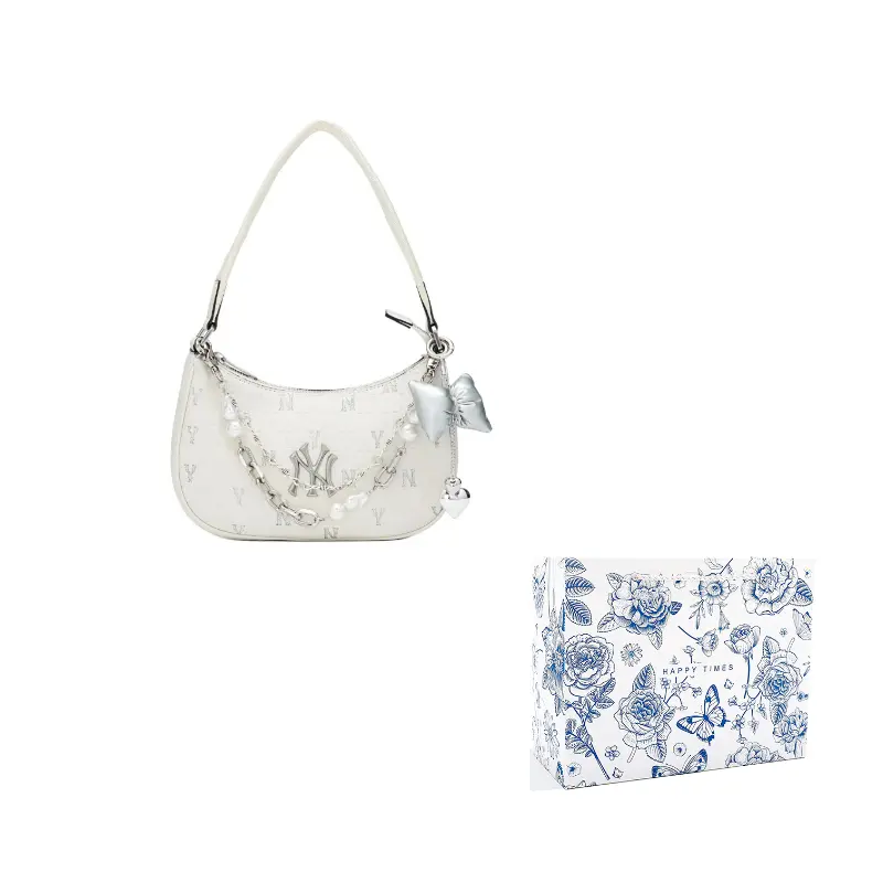 MLB Портативная женская сумка через плечо кремово-белая, Pearl Necklace
MLB Портативная женская сумка через плечо кремово-белая, Pearl Necklace