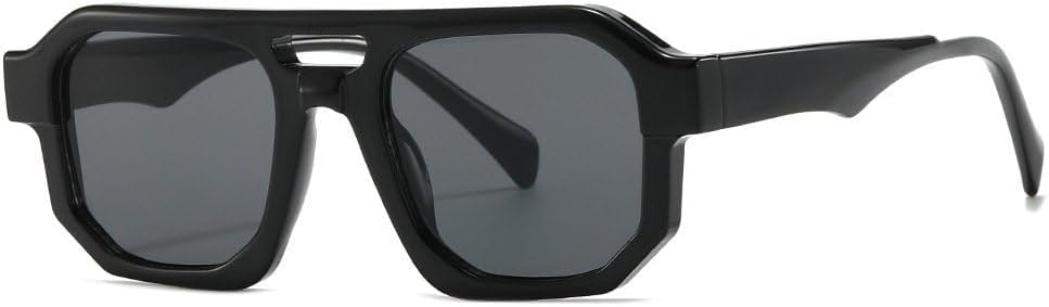 Ретро солнцезащитные очки для женщин и мужчин в винтажном стиле с двойной перемычкой, прозрачными линзами, модные солнцезащитные очки с защитой от УФ-излучения UV400 TKKTLLT, Black Black
Ретро солнцезащитные очки для женщин и мужчин в винтажном стиле с двойной перемычкой, прозрачными линзами, модные солнцезащитные очки с защитой от УФ-излучения UV400 TKKTLLT, Black Black