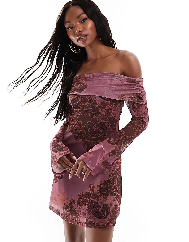 Мини-платье на одно плечо с сетчатым узором в узор пейсли ASOS DESIGN
Мини-платье на одно плечо с сетчатым узором в узор пейсли ASOS DESIGN