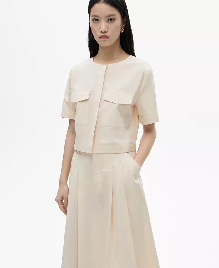 Женская хлопковая блузка с нагрудным карманом MANGO, коричневый/бежевый
Женская хлопковая блузка с нагрудным карманом MANGO, коричневый/бежевый