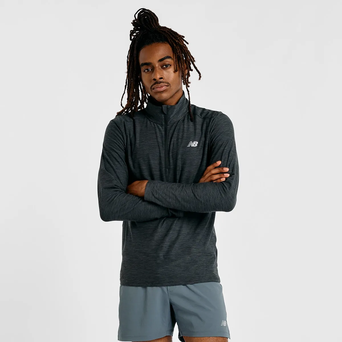 Мужская футболка с четвертной молнией Space Dye New Balance, черный
Мужская футболка с четвертной молнией Space Dye New Balance, черный