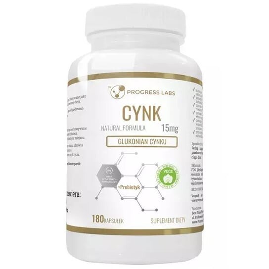 Progress Labs, Цинка глюконат 15мг 180 капс
Progress Labs, Цинка глюконат 15мг 180 капс