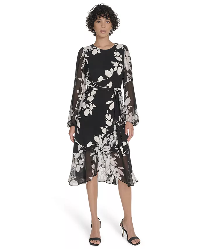 Миниатюрное шифоновое платье-миди с длинными рукавами Tommy Hilfiger
Миниатюрное шифоновое платье-миди с длинными рукавами Tommy Hilfiger