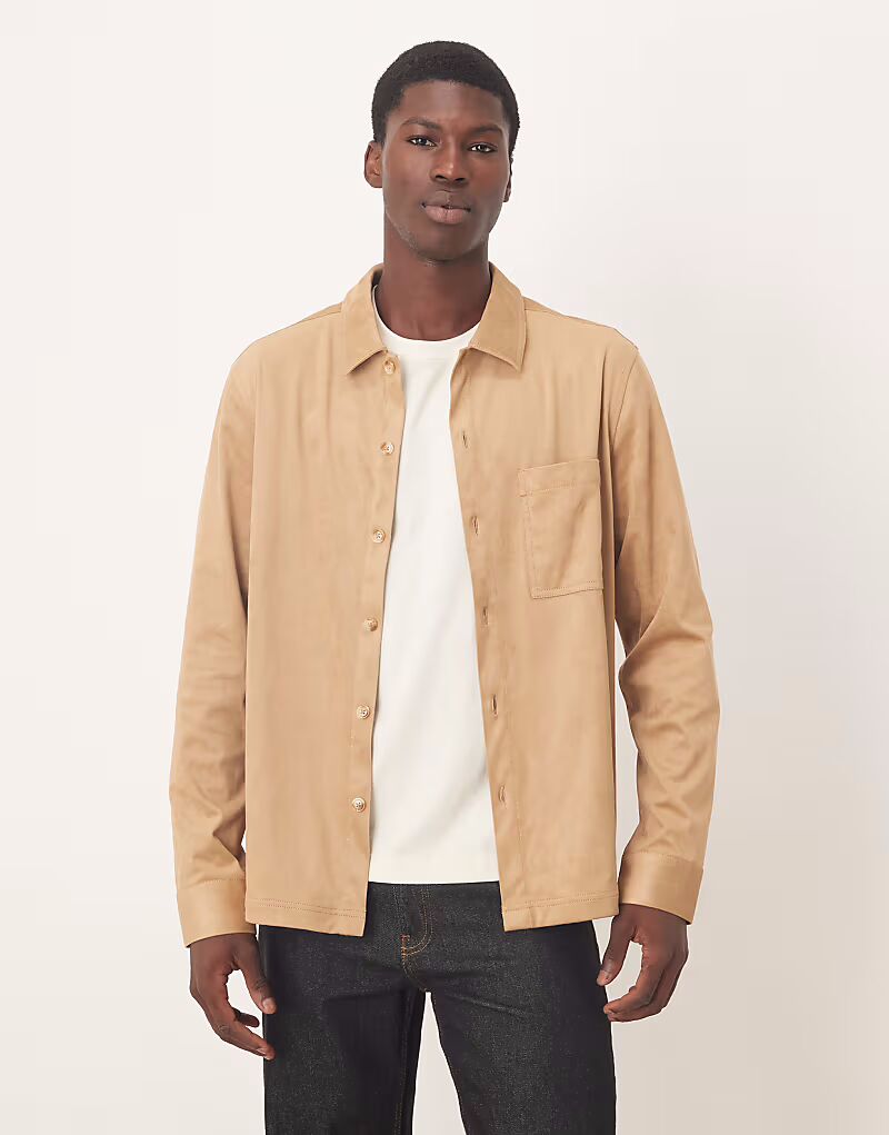 Рубашка из замши Asos Design, коричневый
Рубашка из замши Asos Design, коричневый