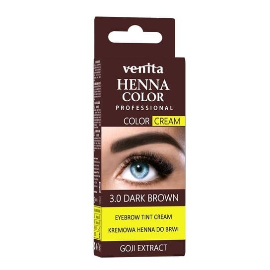 Хна для бровей и ресниц в кремовом цвете, 3.0 Темно-коричневый, 30г Venita, Henna Color Cream
Хна для бровей и ресниц в кремовом цвете, 3.0 Темно-коричневый, 30г Venita, Henna Color Cream