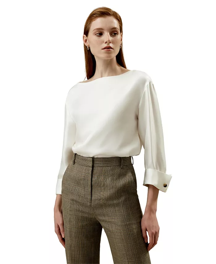 Блузка из шелкового твила с вырезом «лодочка» для женщин LILYSILK, белый
Блузка из шелкового твила с вырезом «лодочка» для женщин LILYSILK, белый