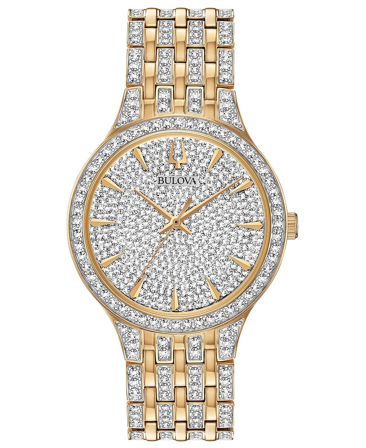 Мужские двухцветные часы-браслет из нержавеющей стали с акцентом на кристаллы, 40 мм Bulova
Мужские двухцветные часы-браслет из нержавеющей стали с акцентом на кристаллы, 40 мм Bulova