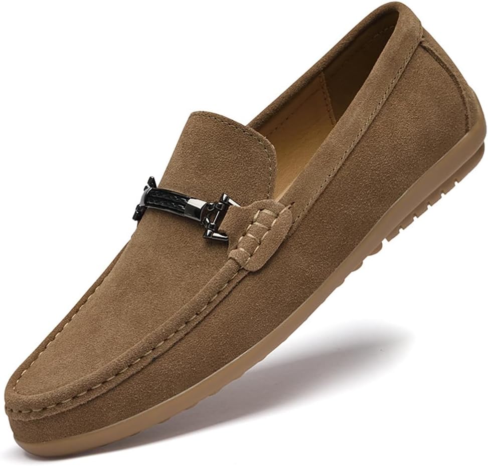 Мужские замшевые лоферы с ручной строчкой, плоская подошва, ретро с круглым носком, металлическая отделка, мягкая подошва, складные, противоскользящие, для работы, повседневной носки и вождения Fifilapin, коричневый
Мужские замшевые лоферы с ручной строчкой, плоская подошва, ретро с круглым носком, металлическая отделка, мягкая подошва, складные, противоскользящие, для работы, повседневной носки и вождения Fifilapin, коричневый