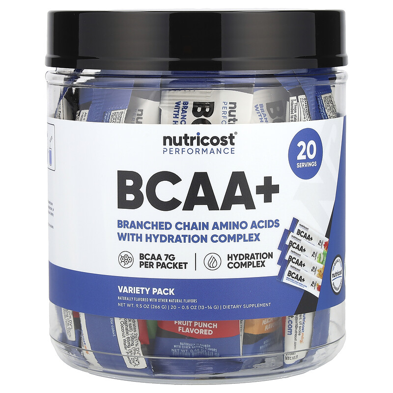 Nutricost, Performance, BCAA +, набор разнообразных продуктов, 20 пакетиков по 13–14 г (0,5 унции)
Nutricost, Performance, BCAA +, набор разнообразных продуктов, 20 пакетиков по 13–14 г (0,5 унции)