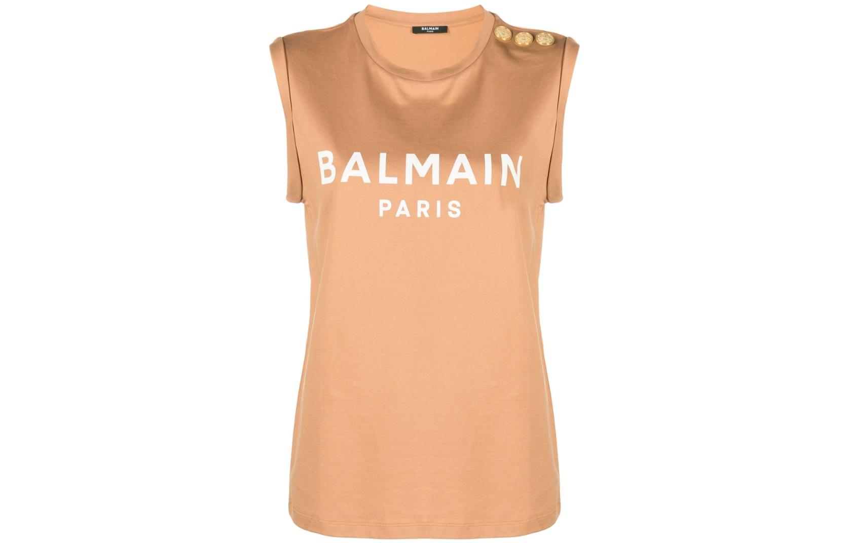 Майка без рукавов с принтом логотипа BALMAIN, коричневый
Майка без рукавов с принтом логотипа BALMAIN, коричневый