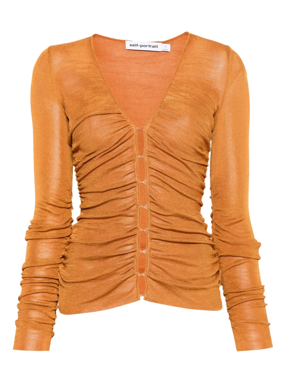 Топ с V-образным вырезом и сборками Self-Portrait, оранжевый
Топ с V-образным вырезом и сборками Self-Portrait, оранжевый