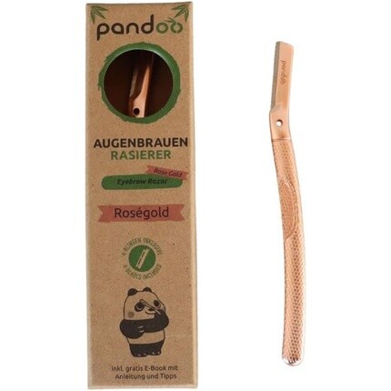 Металлическая бритва для бровей с 4 лезвиями — многоразовый формирователь бровей, средство для удаления волос на лице, бритва для бритья — 2 цвета розовое золото Pandoo