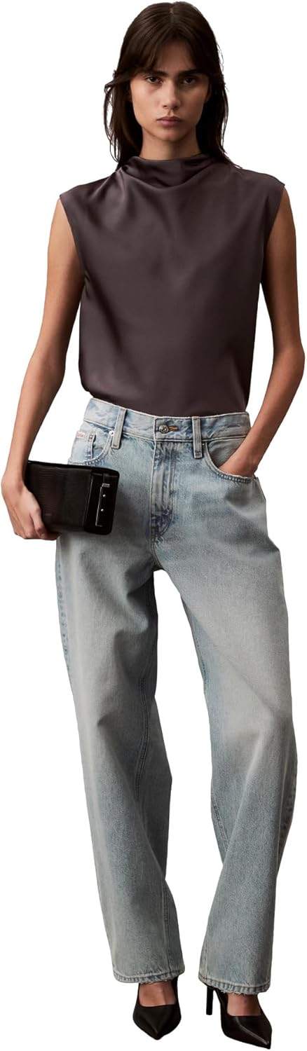 Женская атласная блузка с воротником-хомут от Calvin Klein, Grey
Женская атласная блузка с воротником-хомут от Calvin Klein, Grey