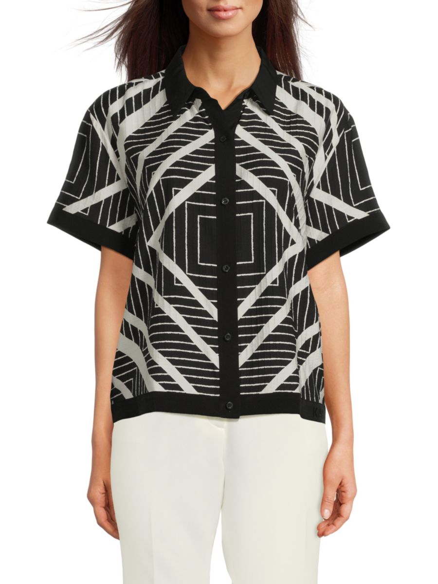 Рубашка с геометрическим принтом Karl Lagerfeld Paris, цвет Black Cream
Рубашка с геометрическим принтом Karl Lagerfeld Paris, цвет Black Cream