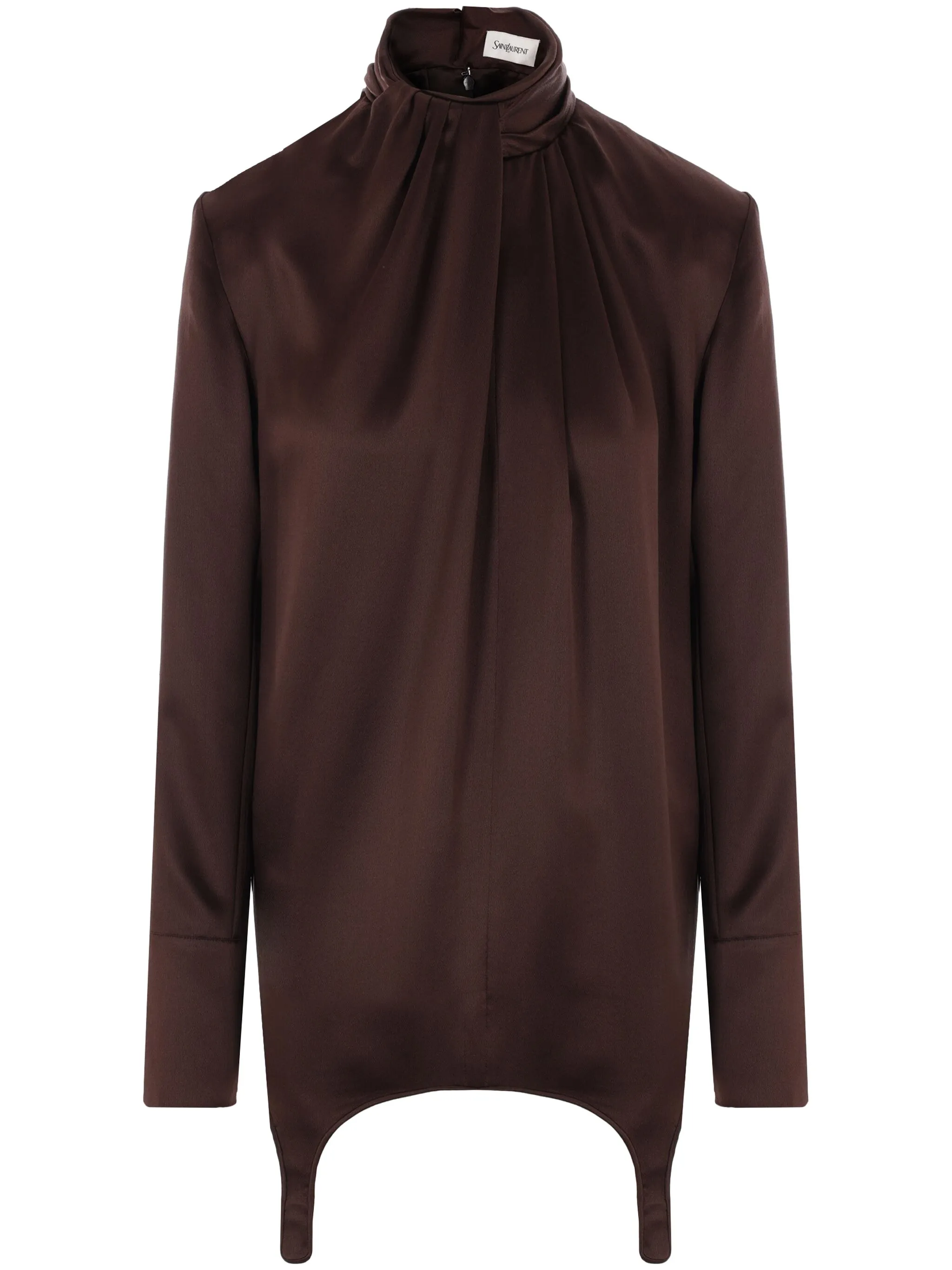 Шелковая блузка Saint Laurent, коричневый
Шелковая блузка Saint Laurent, коричневый