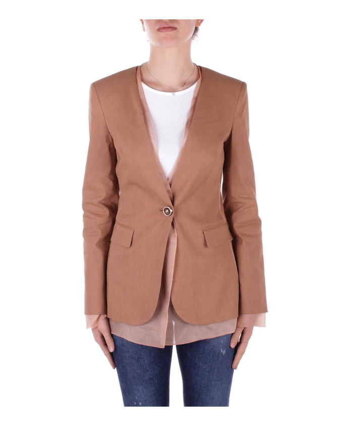 Коричневая куртка с пуговицами спереди Pinko, коричневый
Коричневая куртка с пуговицами спереди Pinko, коричневый