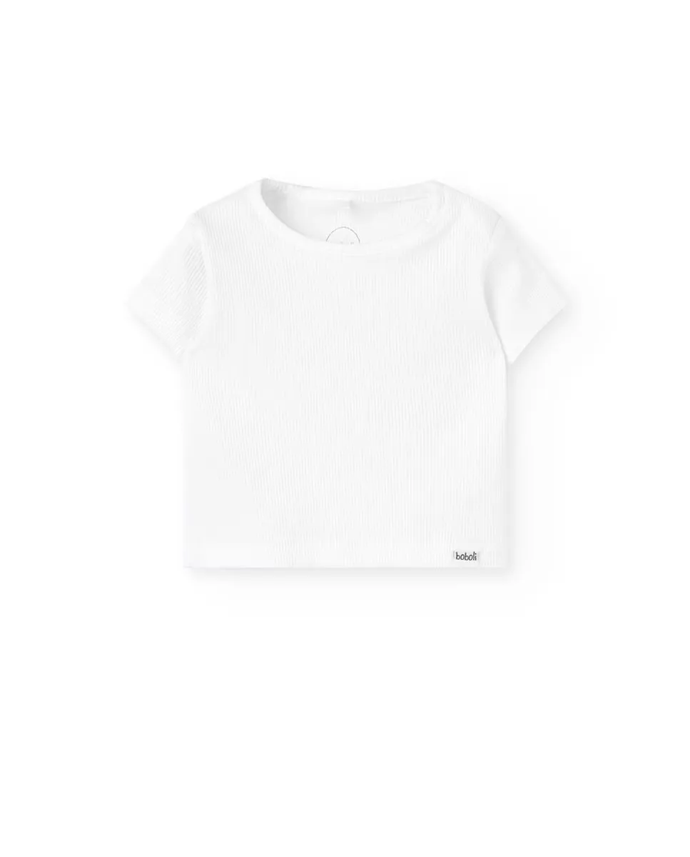 Футболка для девочки с короткими рукавами и круглым вырезом Boboli, белый
Футболка для девочки с короткими рукавами и круглым вырезом Boboli, белый