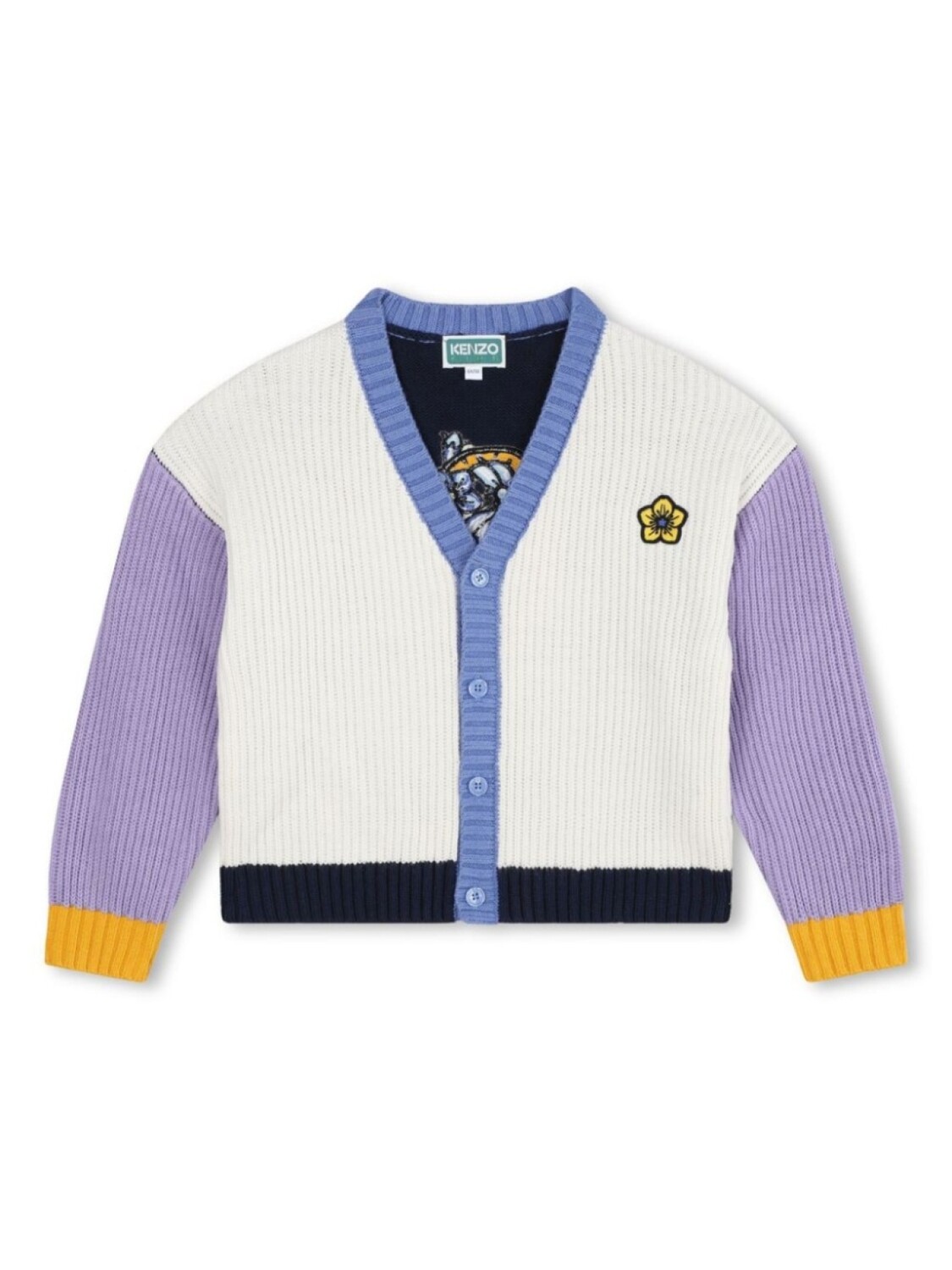 Kenzo Kids кардиган в стиле колор-блок с V-образным вырезом, белый
Kenzo Kids кардиган в стиле колор-блок с V-образным вырезом, белый