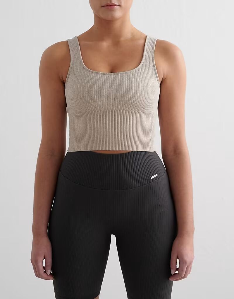 Бесшовный утягивающий бюстгальтер-бралетт Aim'n Beige в рубчик, меланжевый, бежевый меланж
Бесшовный утягивающий бюстгальтер-бралетт Aim'n Beige в рубчик, меланжевый, бежевый меланж