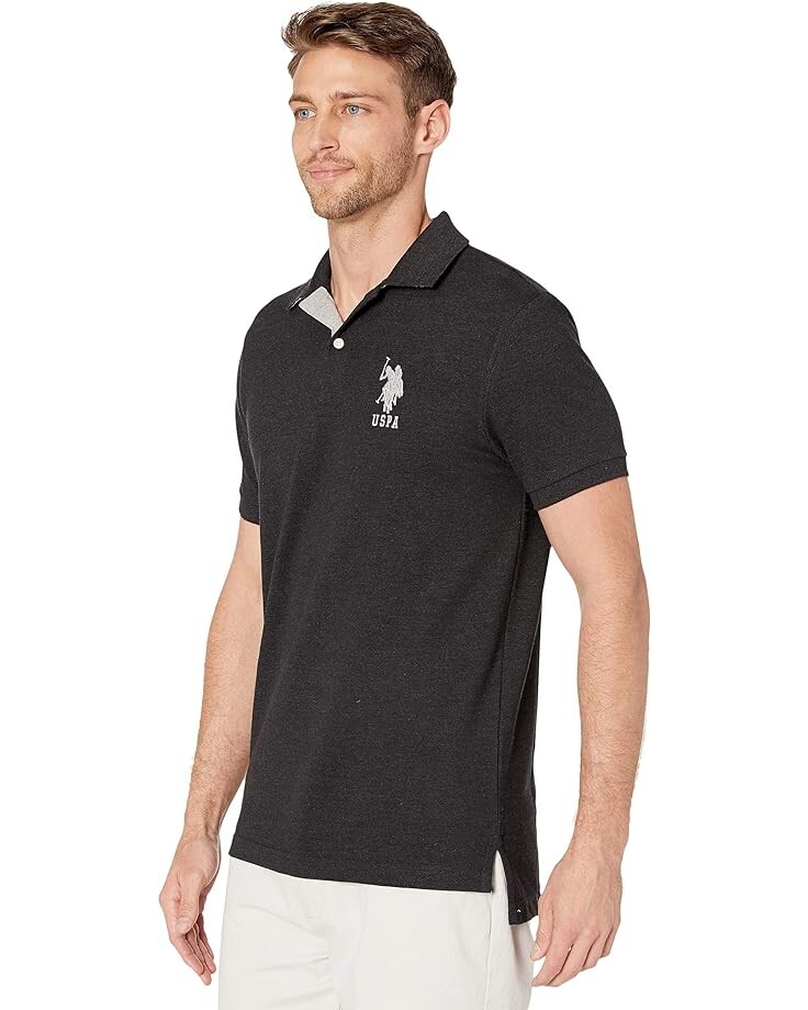 Поло U.S. POLO ASSN. Slim Fit Big Horse Polo with Stripe Collar, цвет Black Heather
Поло U.S. POLO ASSN. Slim Fit Big Horse Polo with Stripe Collar, цвет Black Heather