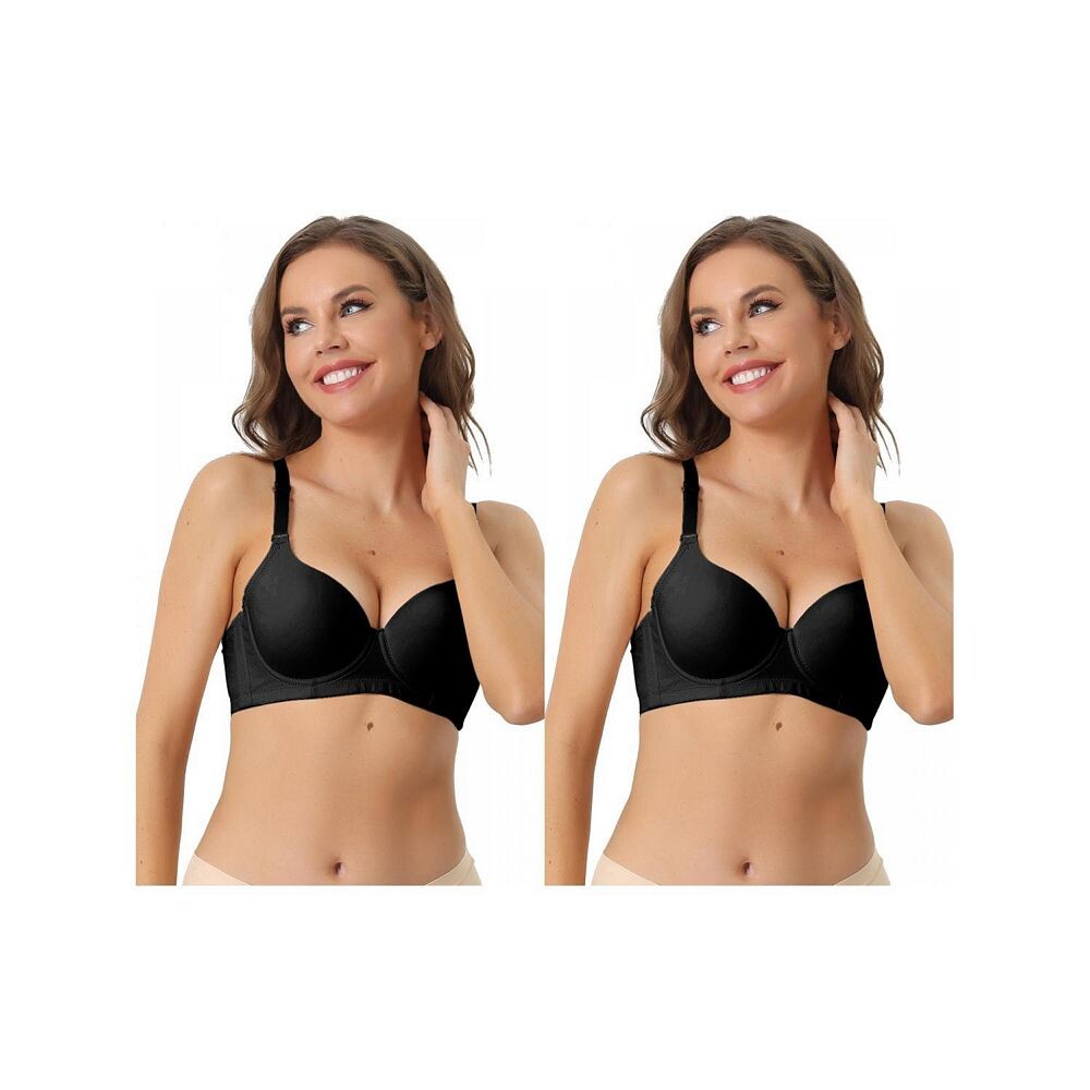 2 упаковки женских легких бюстгальтеров на косточках со съемными регулируемыми бретелями, бюстгальтер без косточек, чашка 3/4 с эффектом пуш-ап ALLEGRA K, черный
2 упаковки женских легких бюстгальтеров на косточках со съемными регулируемыми бретелями, бюстгальтер без косточек, чашка 3/4 с эффектом пуш-ап ALLEGRA K, черный