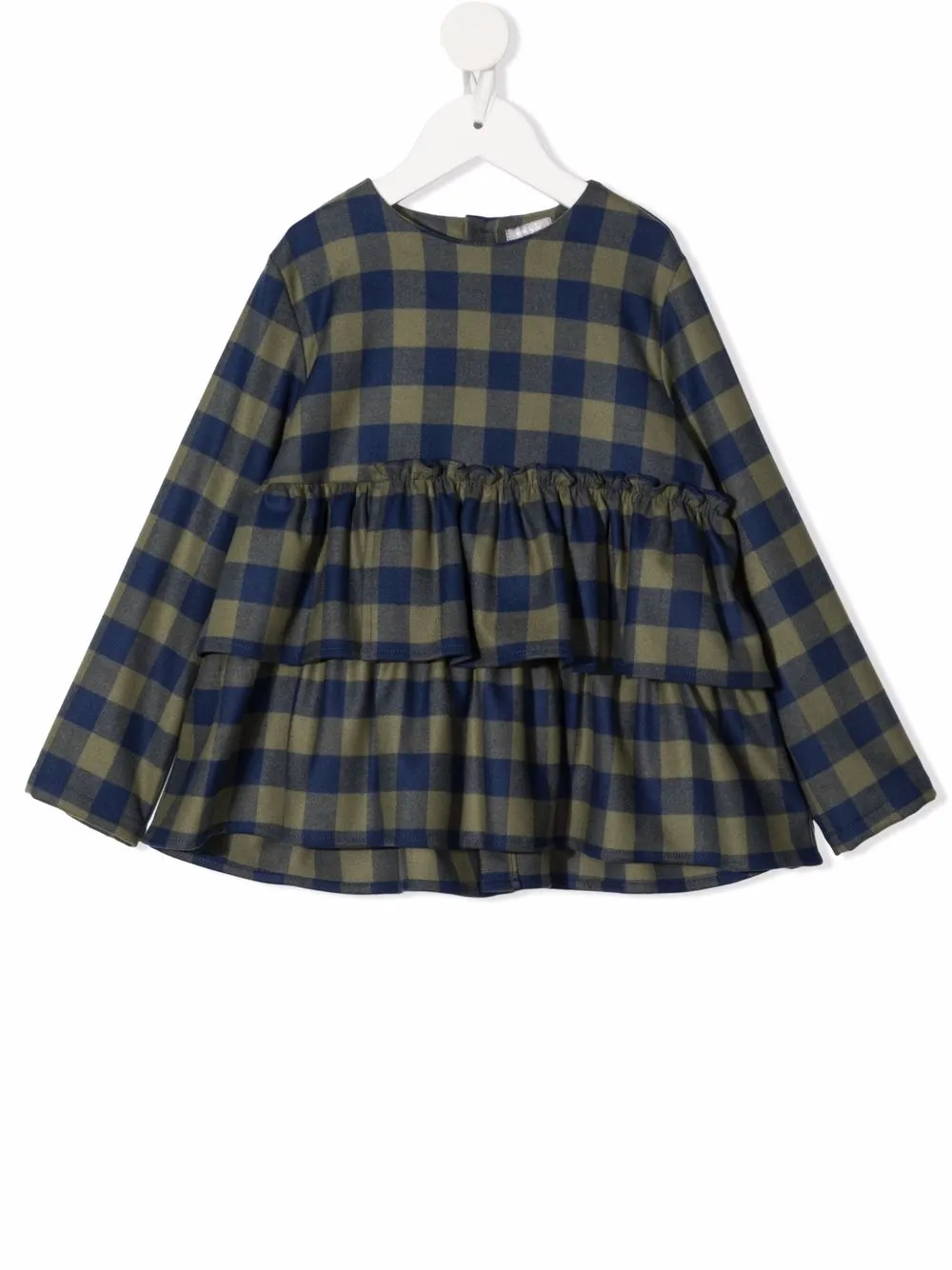 Блузка в клетку гингем со сборками Il Gufo, синий
Блузка в клетку гингем со сборками Il Gufo, синий