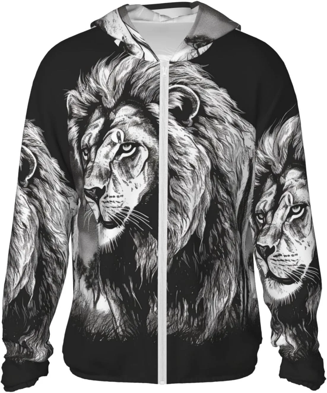 Мужская куртка с капюшоном UPF 50+ Lion Black and White Illustration HJTRW
Мужская куртка с капюшоном UPF 50+ Lion Black and White Illustration HJTRW