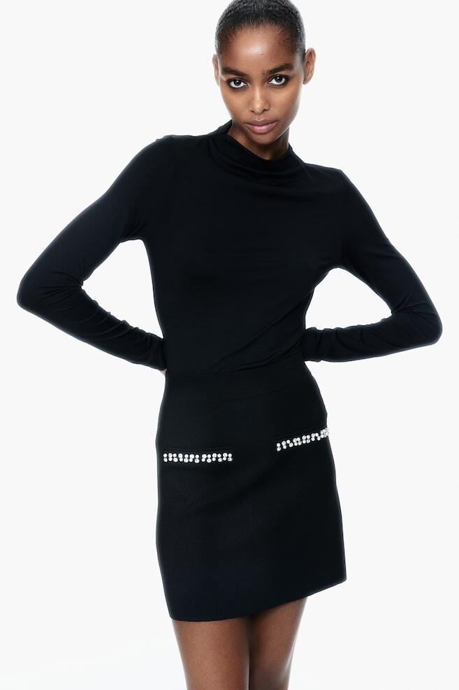 Вязаная юбка с украшениями H&M, черный
Вязаная юбка с украшениями H&M, черный