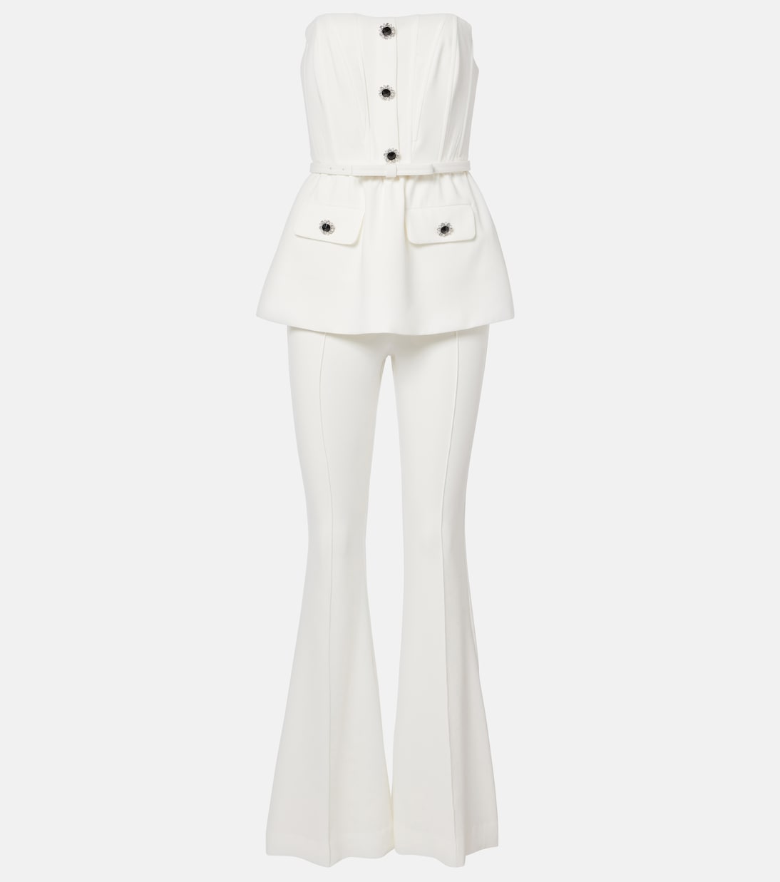 Креповый комбинезон без бретелек Self-Portrait, белый
Креповый комбинезон без бретелек Self-Portrait, белый