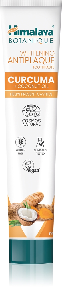Отбеливающая зубная паста с куркумой и кокосовым маслом для профилактики зубного налета и здоровья десен Himalaya Herbals, 75 мл
Отбеливающая зубная паста с куркумой и кокосовым маслом для профилактики зубного налета и здоровья десен Himalaya Herbals, 75 мл