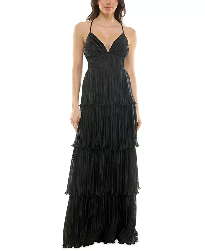 Женское платье без рукавов с V-образным вырезом и ярусными рюшами Juniors Emerald Sundae, черный
Женское платье без рукавов с V-образным вырезом и ярусными рюшами Juniors Emerald Sundae, черный