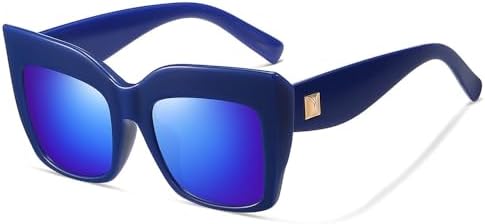 Модные солнцезащитные очки большого квадратного размера для женщин в стиле ретро, солнцезащитные очки с защитой от УФ-излучения UV400 для женщин MTZJH, Dark Blue Lens
Модные солнцезащитные очки большого квадратного размера для женщин в стиле ретро, солнцезащитные очки с защитой от УФ-излучения UV400 для женщин MTZJH, Dark Blue Lens